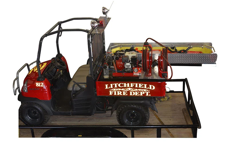 fire department utility vehicle on a trailer